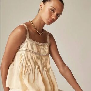 J. Crew Cream Lace Trim Tank Top